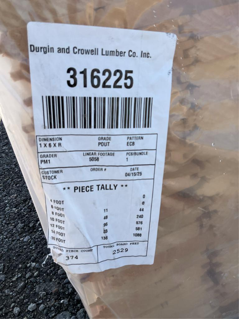 Pine 1x6 Tongue Groove