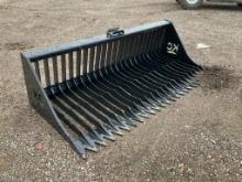 72" Skid Steer Fine Skeleton Bucket High Side