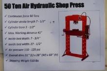 Unused 50 Ton Hydraulic Shop Press