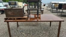 Steel Top Table and 2 Steel Framed Parts Tables*
