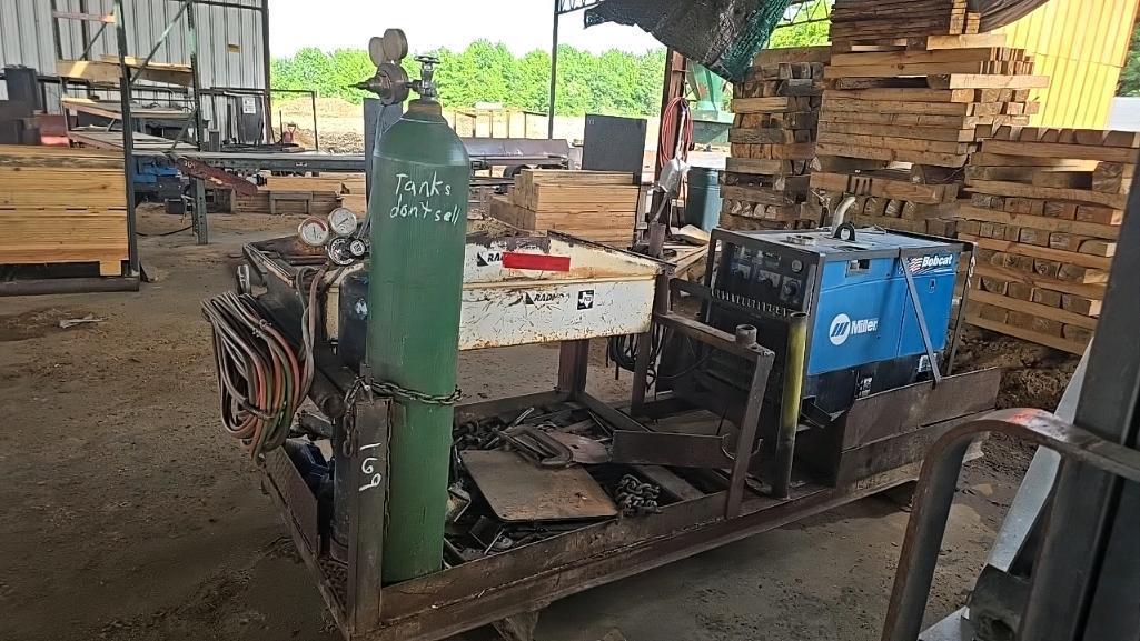 Miller Welder/Generator, Welder Rack, and Assorted Parts