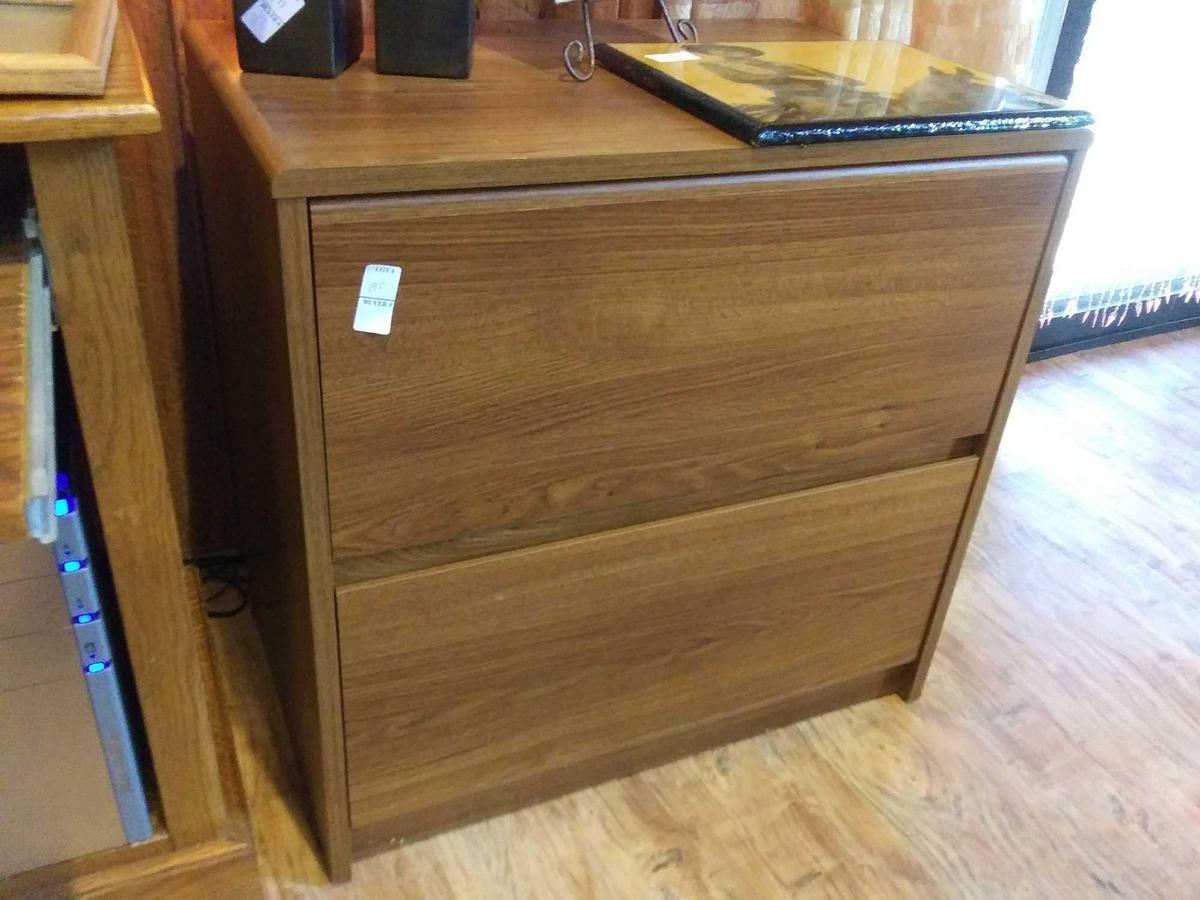 Wooden 2 drawer filing cabinet