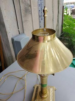 Vintage Orient Express Brass Hurricane Lamp - Paris - Frosted Chimney - Lion Foot - Desk \Table Lamp