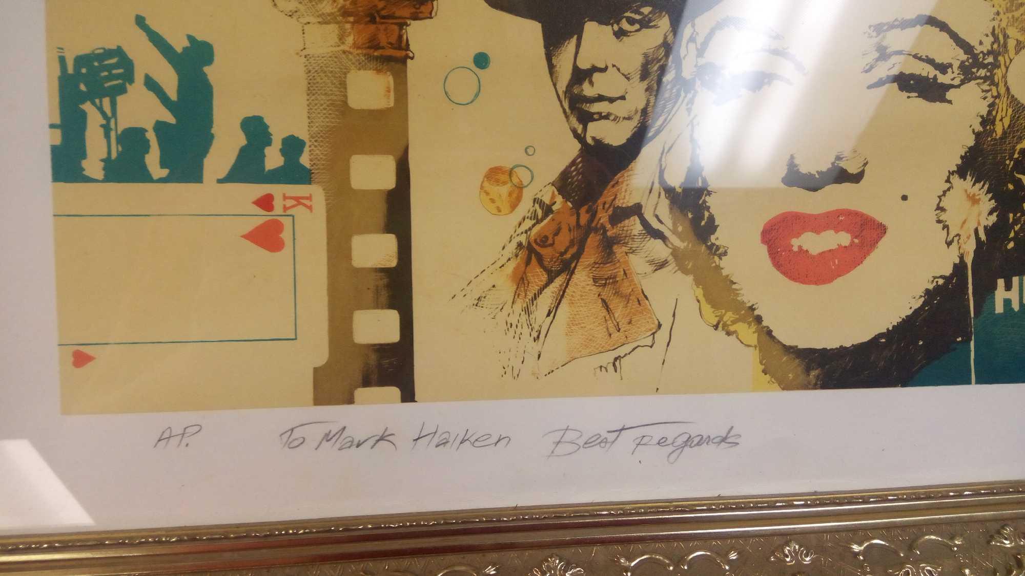 ARI HARPAZ "HOLLYWOOD II" LITHOGRAPH, SIGNED, ARTIST PROOF WITH INSCRIPTION