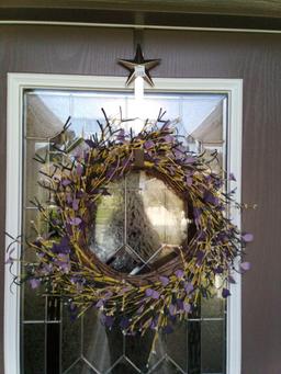 Adorable Spring Time Front Door Wreath with Holder