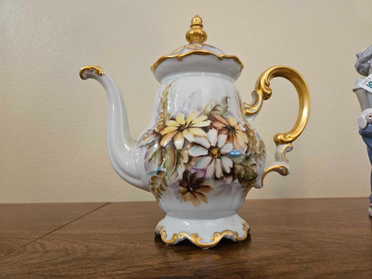 AMAZING!! Hand Painted Hutschenreuther Gelb Bavaria Germany LHS Sylvia Teapot