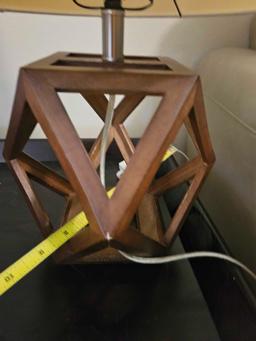 Geometric Wood Figural Accent Lamp