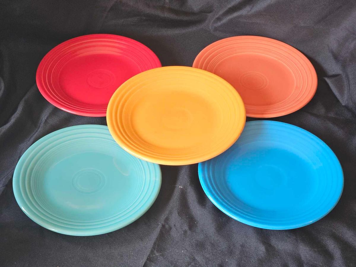 (5) FIESTAWARE HLC Dinner Plates, ALMOST 9 IN.