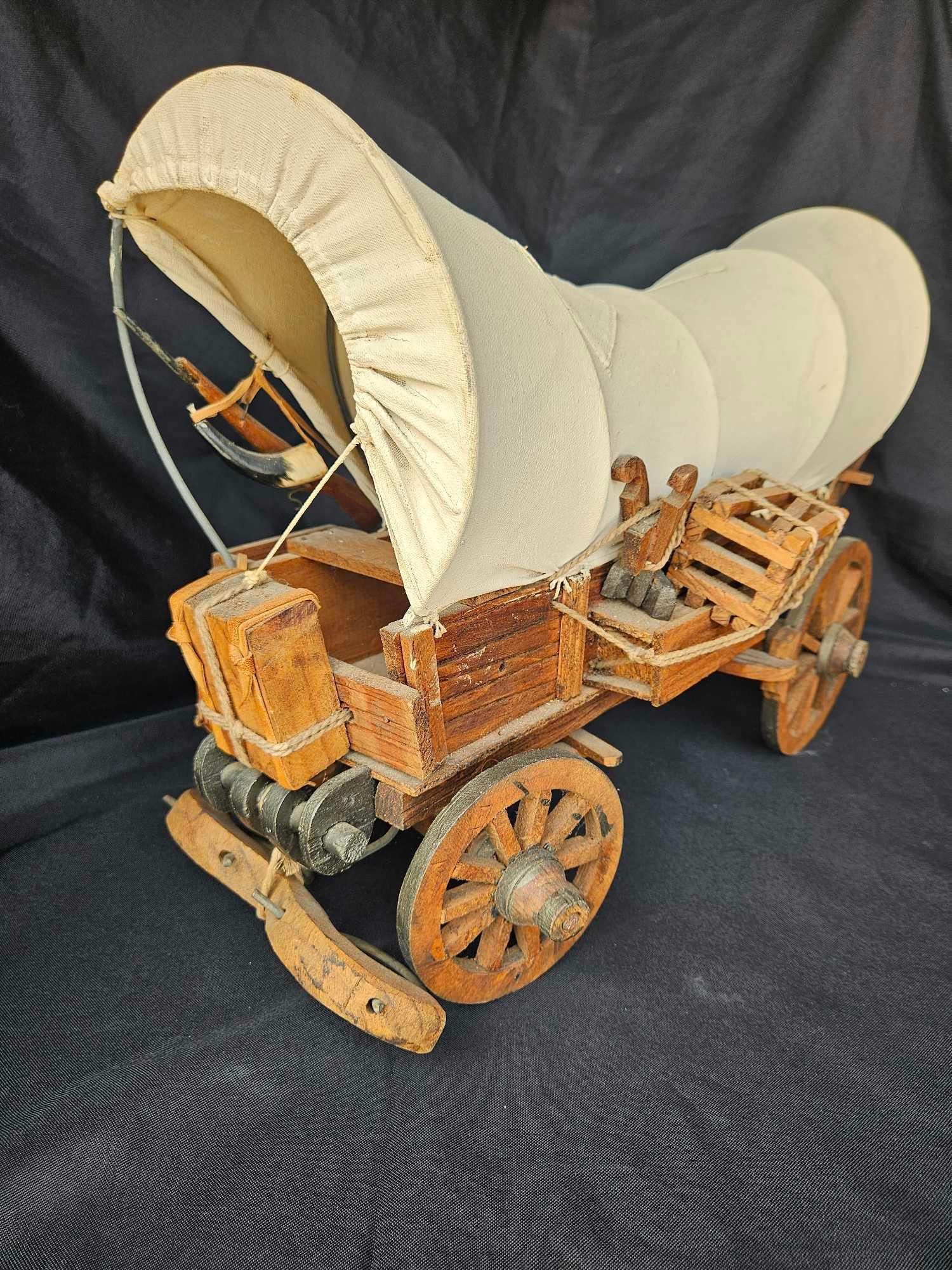 Vintage Covered Wagon 21" Wooden Replica