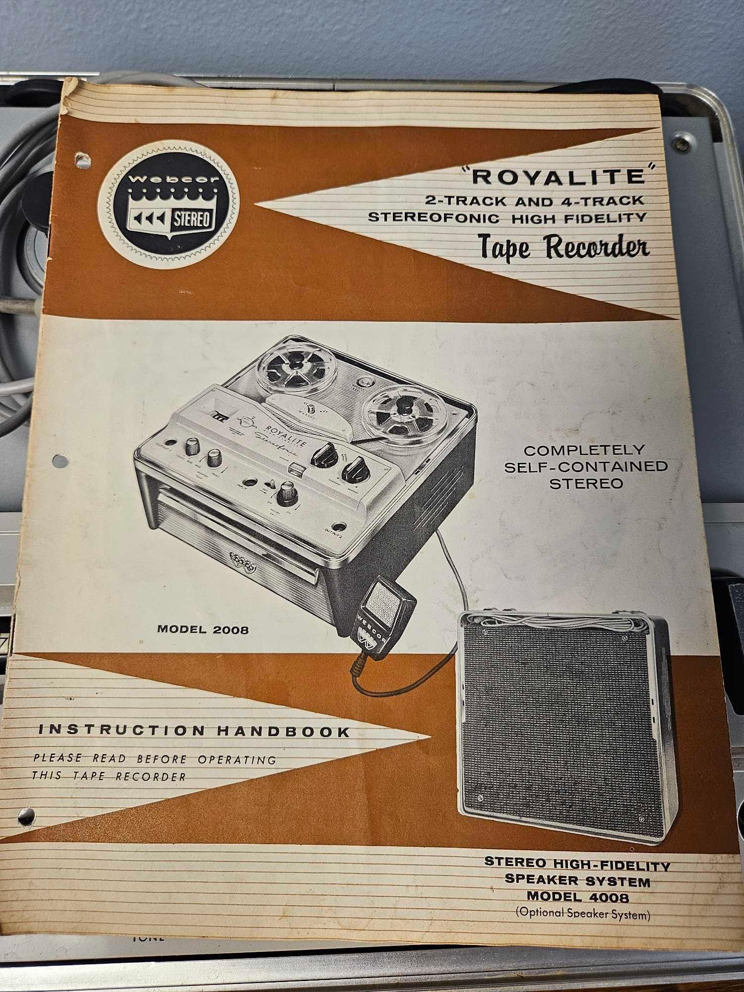 VINTAGE ROYALITE 2 and 4 Track TAPE RECORDER, STEREOPHONIC HIGH FIDELITY!
