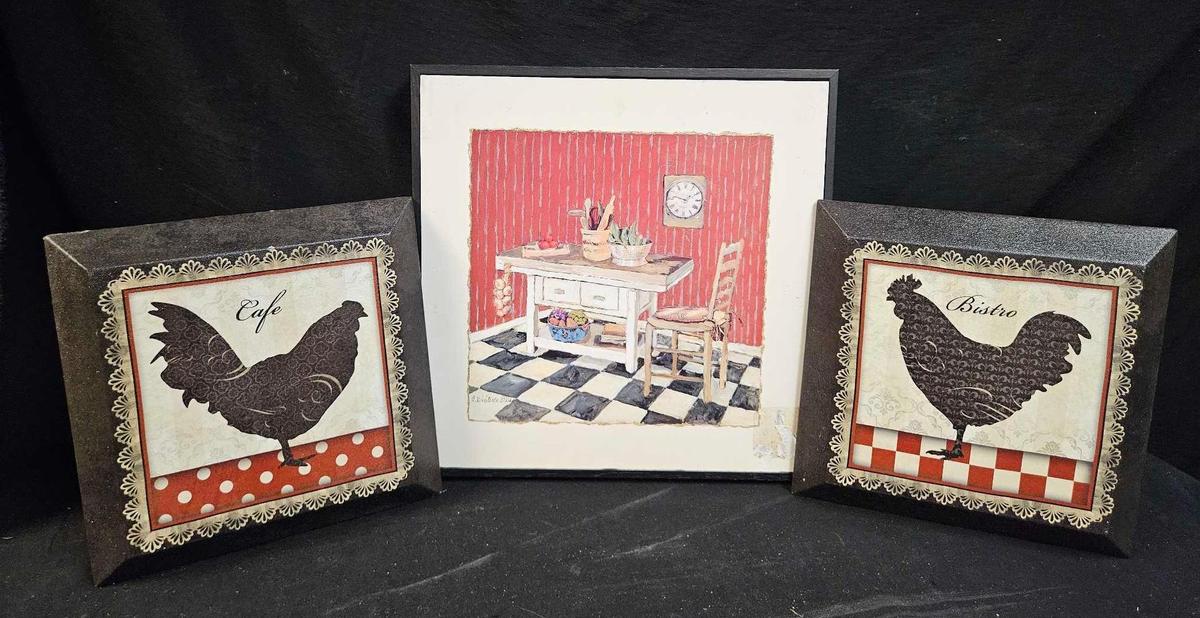 BISTRO,CHICKEN,HEN,ROOSTER THEMED WALL ART