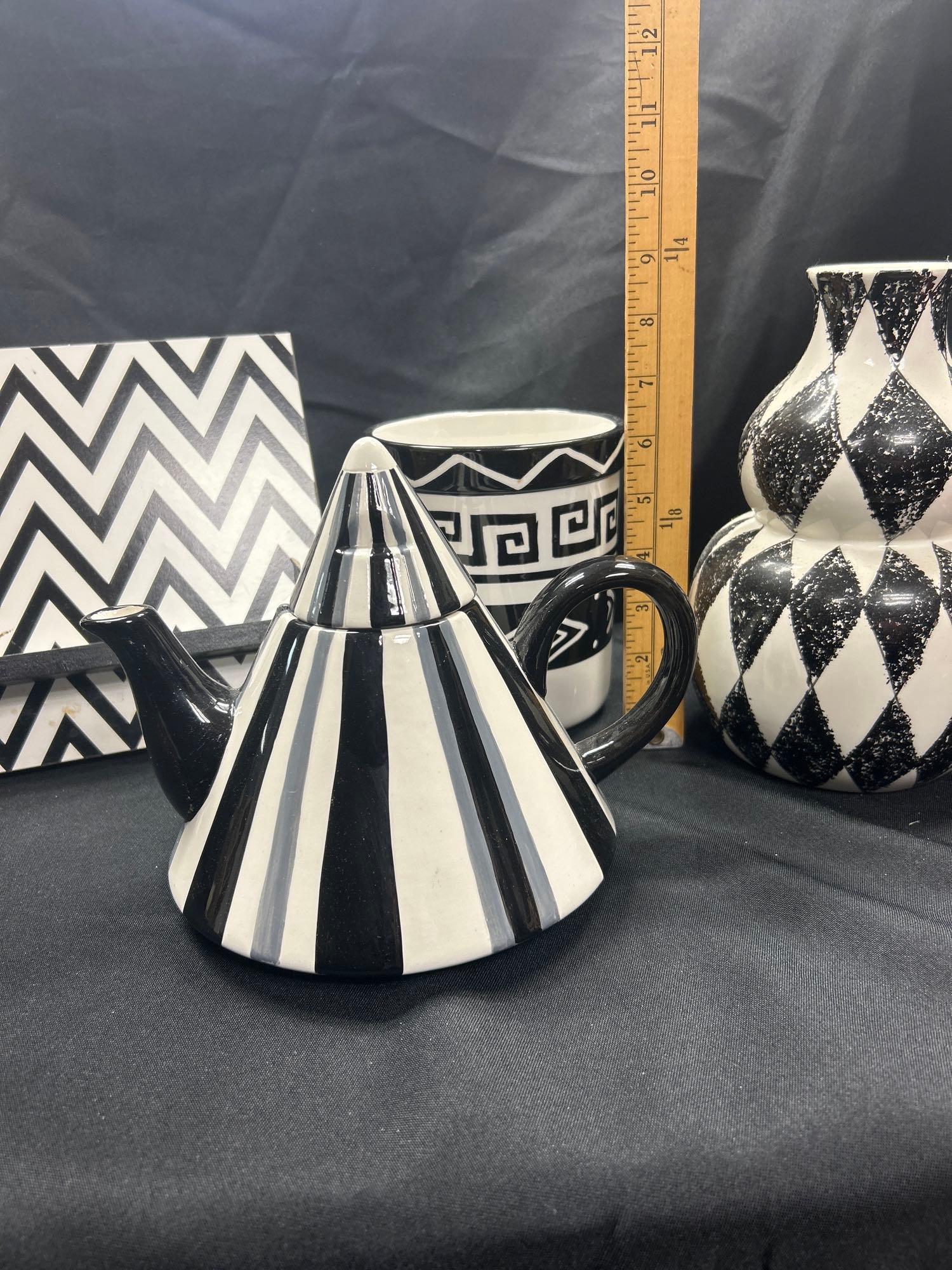 Lot of 4 Black and White Decor