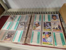 Notebook and box of baseball sports memorabilia, collectible cards