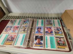 Notebook and box of baseball sports memorabilia, collectible cards