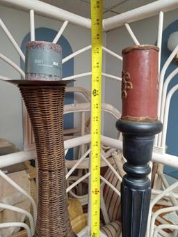 PAIR OF VERY TALL NARROW PIER 1 STYLE CANDLE HOLDERS