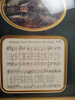 SWEET SIMPLE AMAZING GRACE FRAMED MUSIC, WALL ART