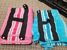 (4) ROLL UP AND TOTE BEACH BLANKETS
