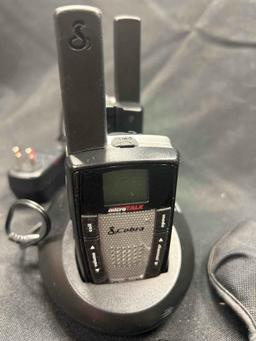Cobra CBs walkie talkies and Charger Base and Garmin Stand