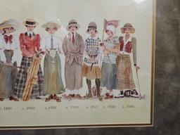 LADY GOLF GIRLS THROUGH THE YEARS WALL ART