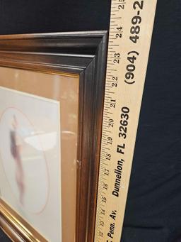 (1 of 3) Erotic Art Prints, Satin Photos in high-quality wooden picture frames, vintage, mid