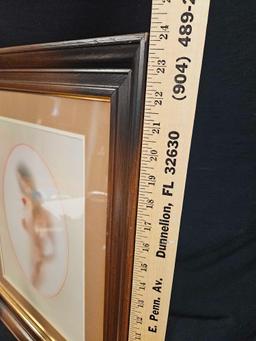 (1 of 3) Erotic Art Prints, Satin Photos in high-quality wooden picture frames, vintage, mid