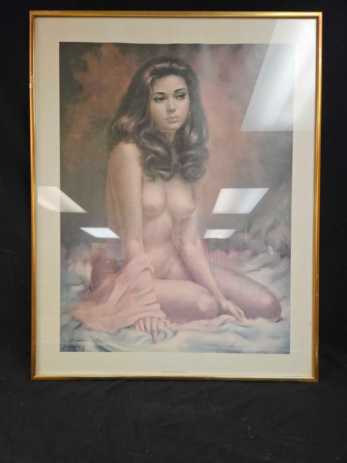 Larry Vincent Garrison Print Nude Woman Golden Moments