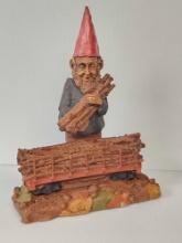 TOM CLARK GNOMES, LUMBERJACK,= (TRAIN), SIGNED, CAIRN STUDIOS