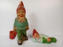 PAIR OF CERAMIC, PROBABLY GERMAN GNOME FIGURES