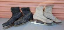 (2) PAIR ANTIQUE VINTAGE ICE SKATES INCLUDING AERFLYTE