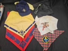 Vintage Boy scout hat and scarves plus