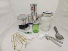 KITCHEN JARS , PLATE HANGERS, GARLIC PRESSES, MORE