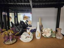 VINTAGE DECOR including Ceramic Swans, Holly Hobbie,Grapes, Oriental