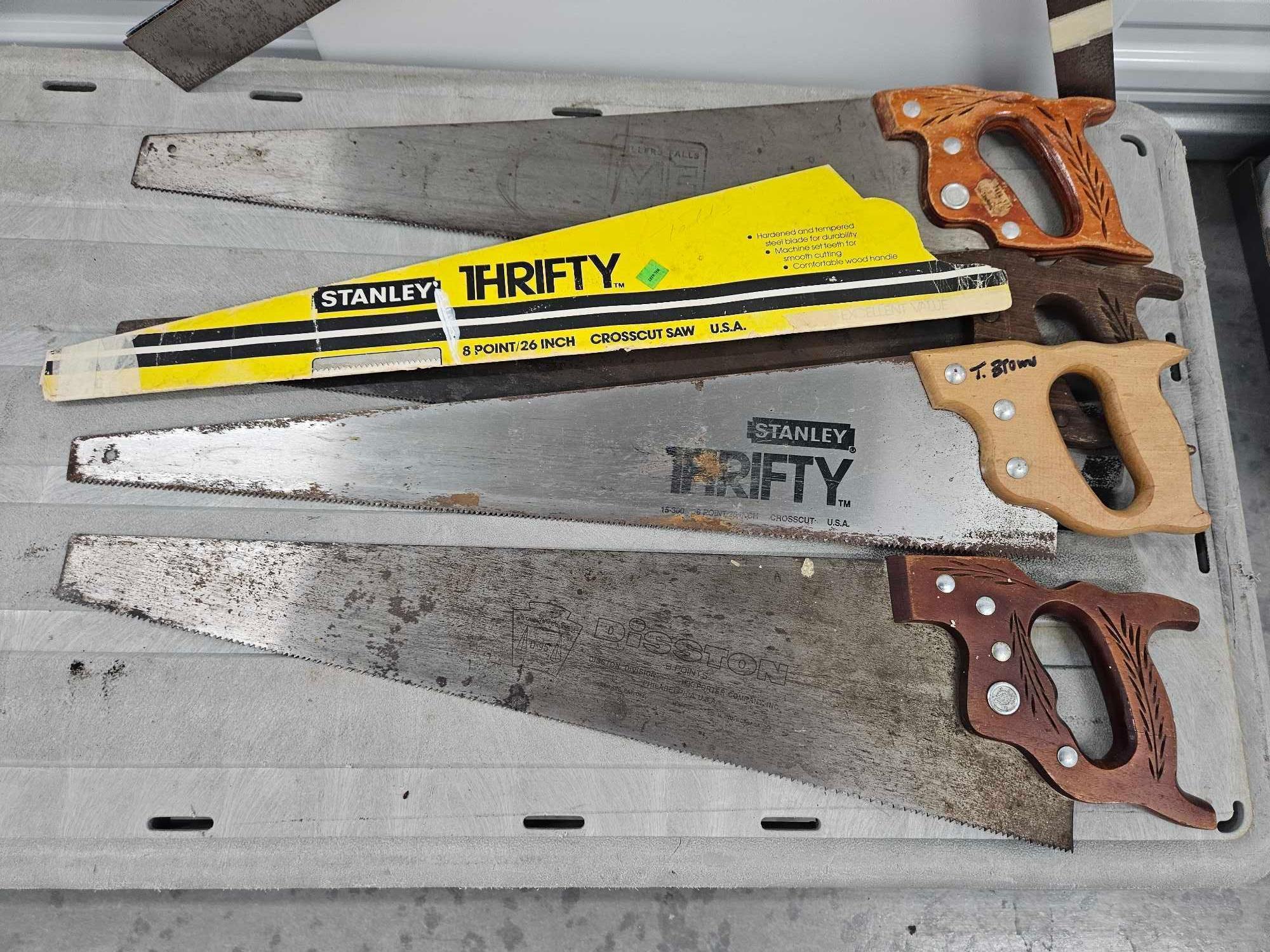 Vintage SAW and SQUARE grouping Including STANLEY, DISSTON, MILLERS FALLS,