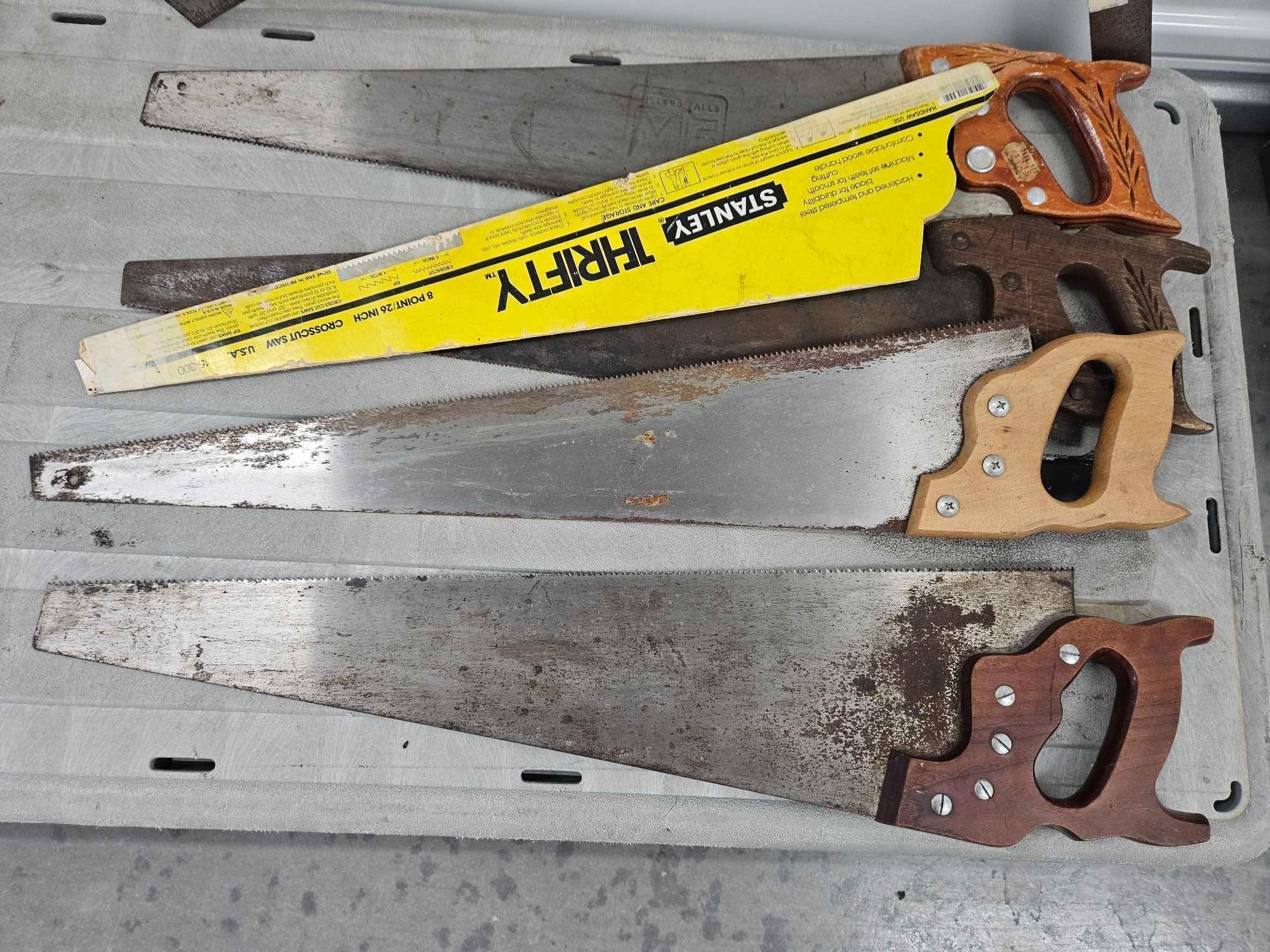 Vintage SAW and SQUARE grouping Including STANLEY, DISSTON, MILLERS FALLS,