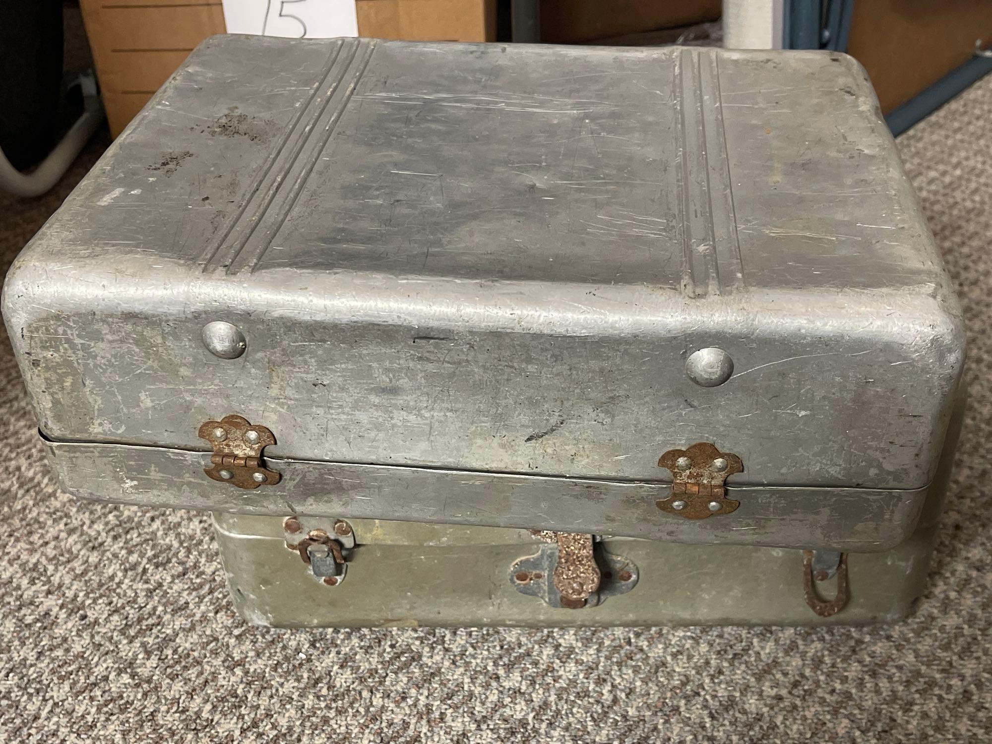 Vintage Pair of Aluminum Tackle Box, JC Higgins, Storage Case