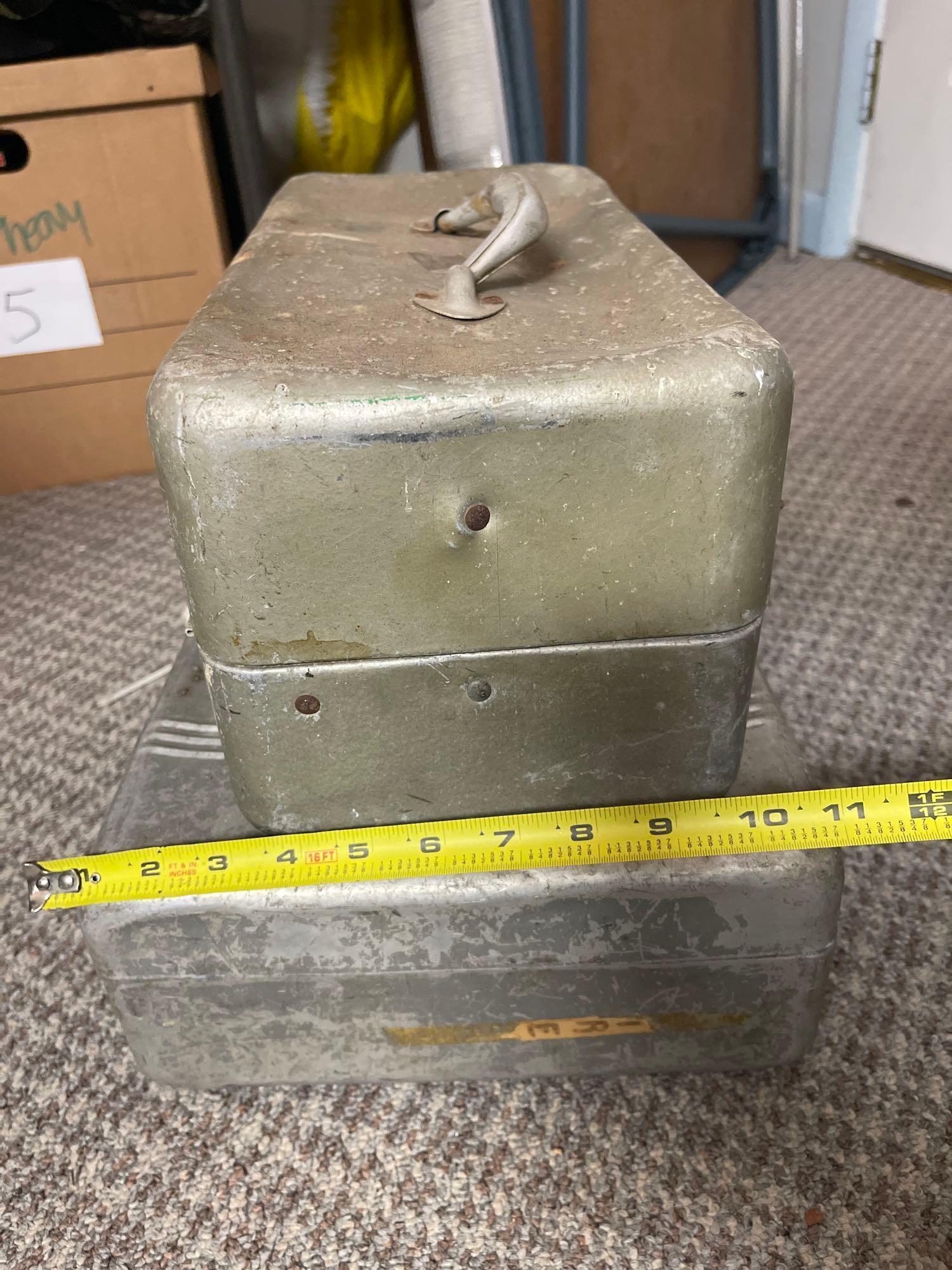Vintage Pair of Aluminum Tackle Box, JC Higgins, Storage Case