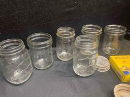 Vintage Canning Mason Jars with Lids and Ovenex Pan