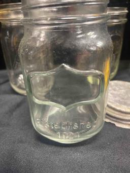 Vintage Canning Mason Jars with Lids and Ovenex Pan
