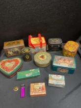 Vintage Tin and Incense including LL Bean, Holland, English Tea Tins, etc