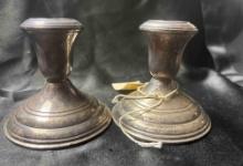 Pair of Reed and Barton Weighted Sterling Candlestick Holders