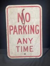 Heavy Metal Old NO PARKING ANY TIME Sign