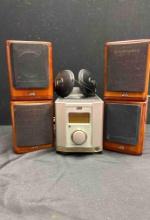 JVC Bookshelf Stereo with Bonus Speakers