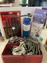 Vintage Tool Box, tools, rope, screwdriver set