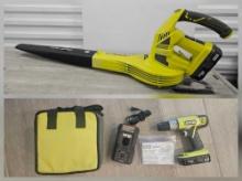 *Updated* RYOBI ONE PLUS CORDLESS ELECTRIC BLOWER and DRILL