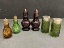 Vintage Salt and Pepper Shakers, Soreno, Avon 1876, Glass Light Bulbs