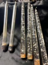 Vintage Mid-Century Clear Lucite, Acrylic Taper Candles Silver Flecks - MCM?