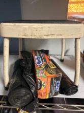 Vintage Step Stool and Trash Bags
