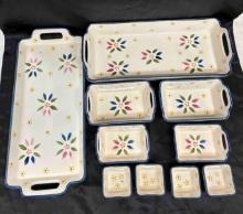 10 Pc "Temp-tations Old World Vivid Blue" bake and serve set.