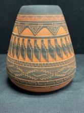 Vintage Navajo Etched Pottery, Vase