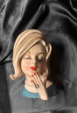 Vintage Rare Trimont Ware Lady Head Planter